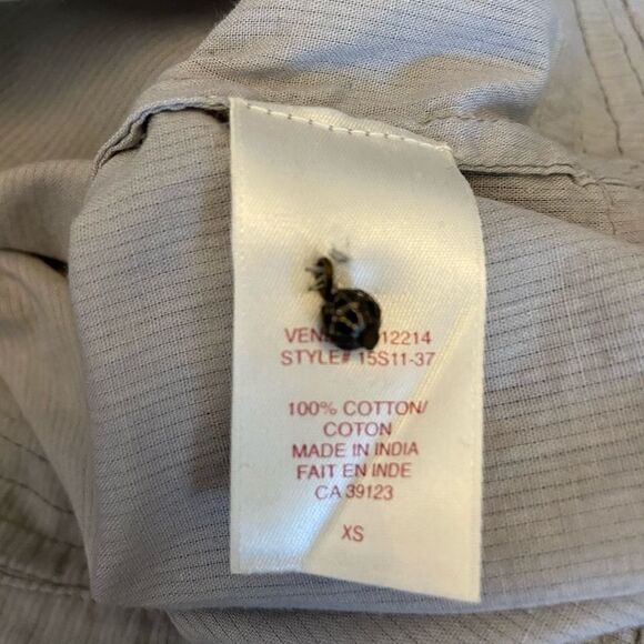 NORTHERN REFLECTIONS Grey Cotton Peasant Top XS - Picture 6 of 8